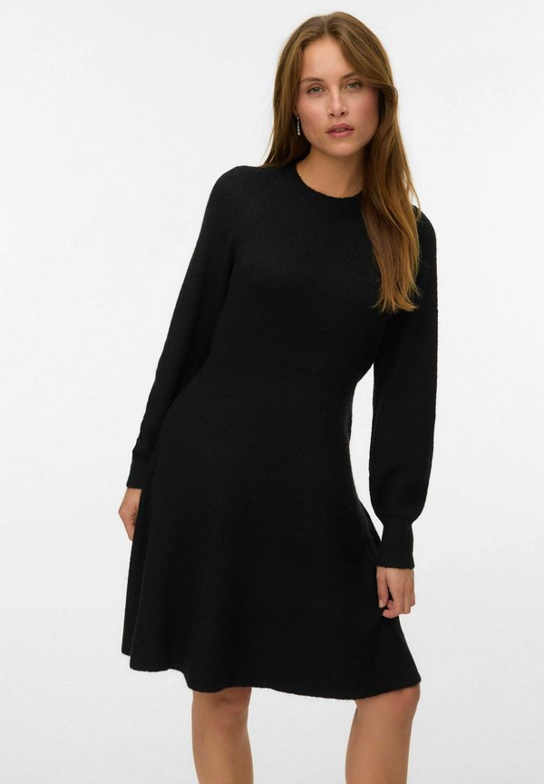 Vero Moda Knitted AWANGALINA Short - Jumper dress - black