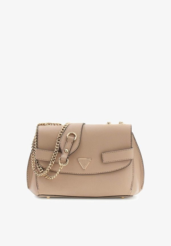 Guess SERENOVA SAFFIANO UMHÄNGE - Cross body bag - beige