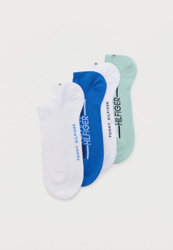 Tommy Hilfiger MEN LOGO STRIPE 4 PACK - Sneaker socks - fresh green/blue
