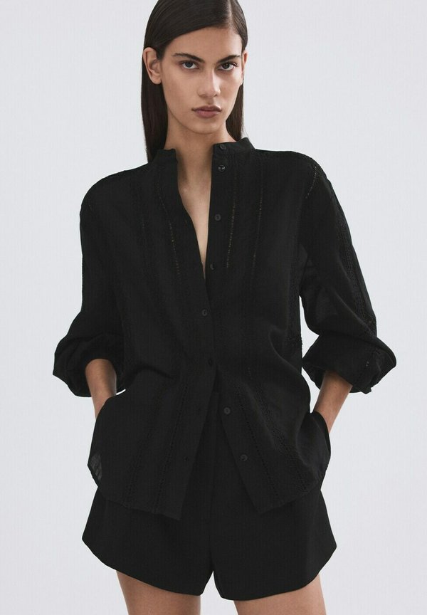 Mango Button-down blouse - black