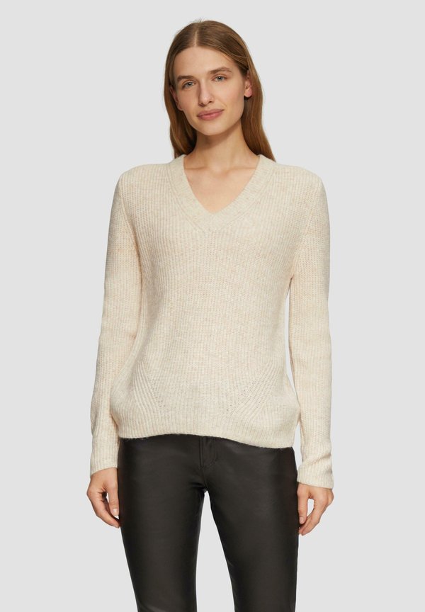 s.Oliver MIT V NECK - Jumper - beige