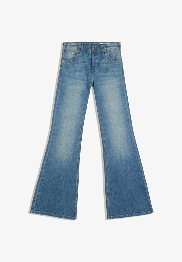 Bershka EMBROIDERED FLARED LOW-RISE - JEANS 01042335 - Flared Jeans - blue