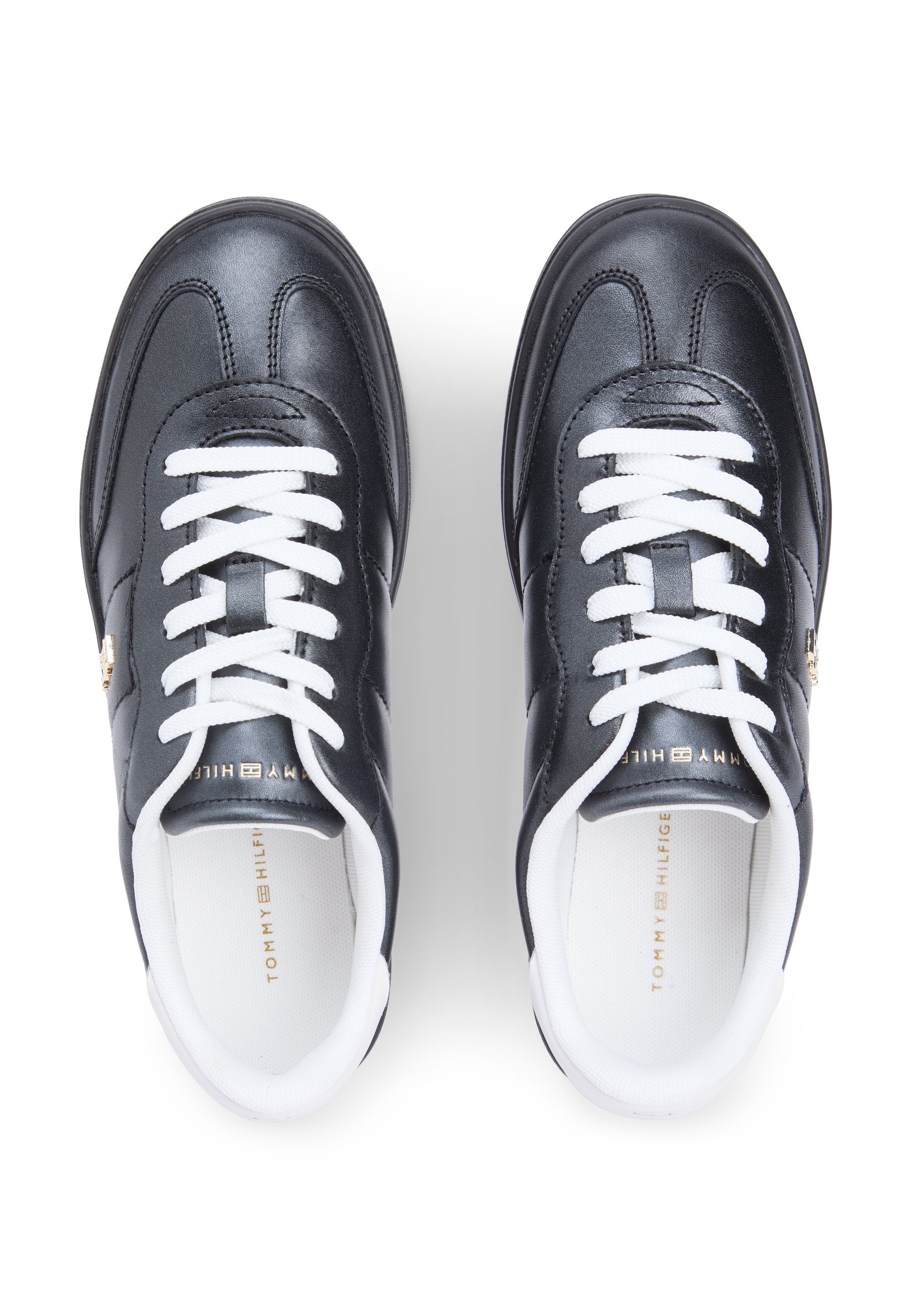 TH MONOGRAM METALLIC TRAINERS WITH LEATHER Media 4