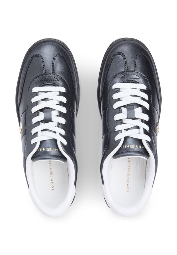 Tommy Hilfiger TH MONOGRAM METALLIC TRAINERS WITH LEATHER