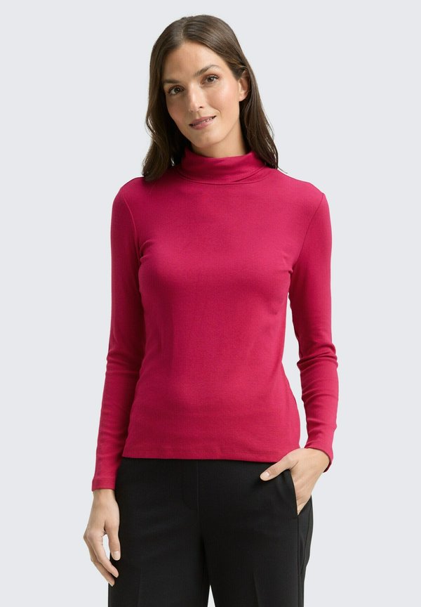 TOM TAILOR LANGARM MIT ROLLKRAGEN - Long sleeved top - dark pink