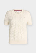 Tommy Hilfiger CABLE  - Basic T-shirt - ivory petal