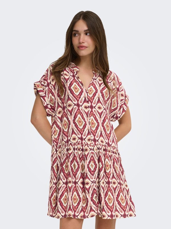 ONLY ONLELODY Short - Shirt dress - brick red
