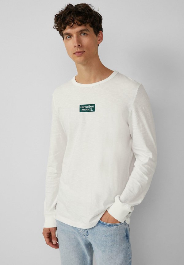 s.Oliver LONGSLEEVE MIT FLAMMSTRUKTUR - Long sleeved top - weiß