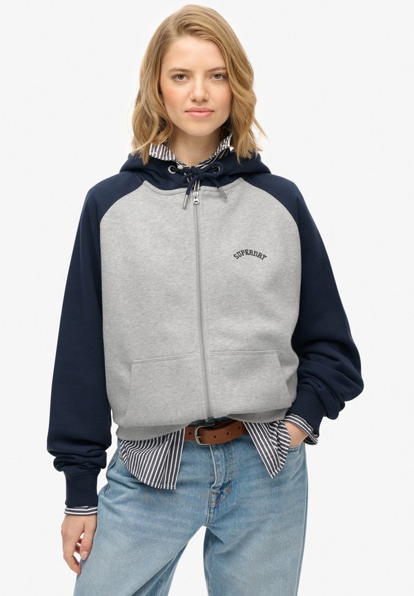 Superdry & Co Zip-up sweatshirt - glacier grey marl richest navy