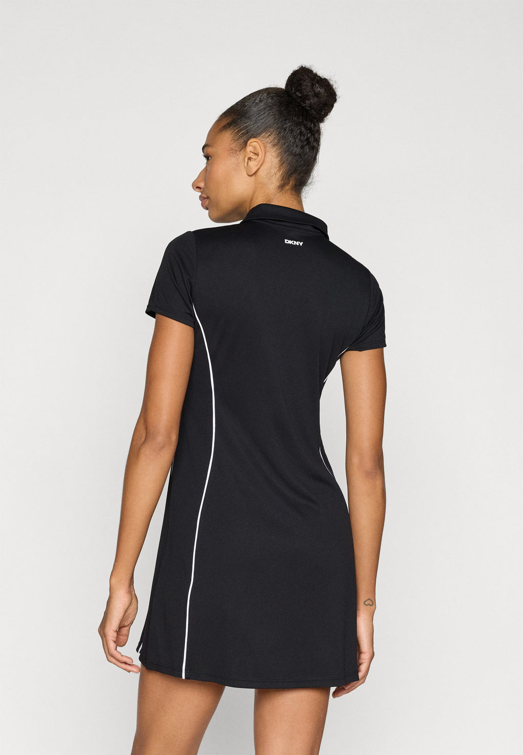 DKNY COURT HALF ZIP TEE DRESS PIPING