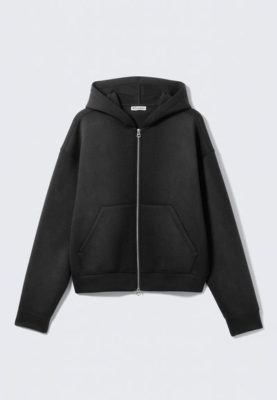 Weekday WASHED SCUBA ZIP HOODIE