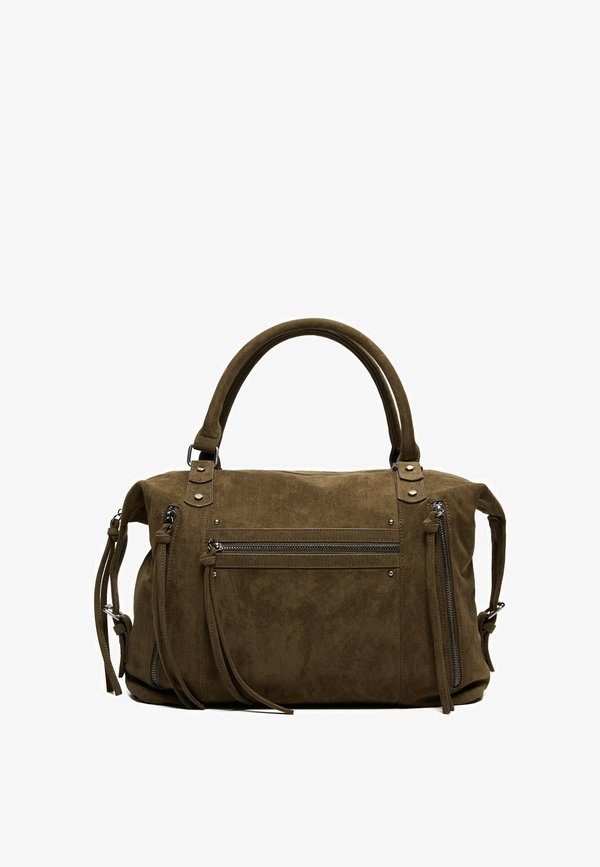 Bershka ZIP - BOWLING BAG - Handbag - dark green