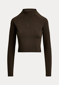 Polo Ralph Lauren SUEDED JERSEY CROPPED HALF-ZIP