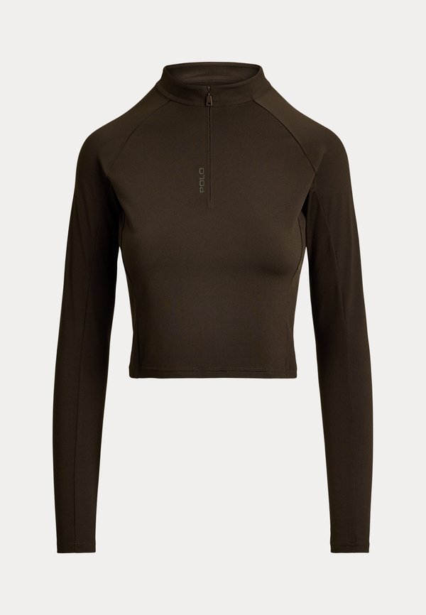 Polo Ralph Lauren SUEDED JERSEY CROPPED HALF-ZIP
