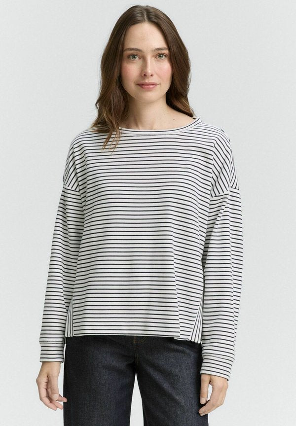TOM TAILOR MIT STREIFENMUSTER - Sweatshirt - eclipse blue offwhite stripe
