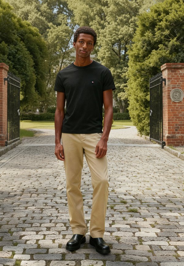 Tommy Hilfiger CORE STRETCH SLIM NECK TEE - Basic T-shirt - black