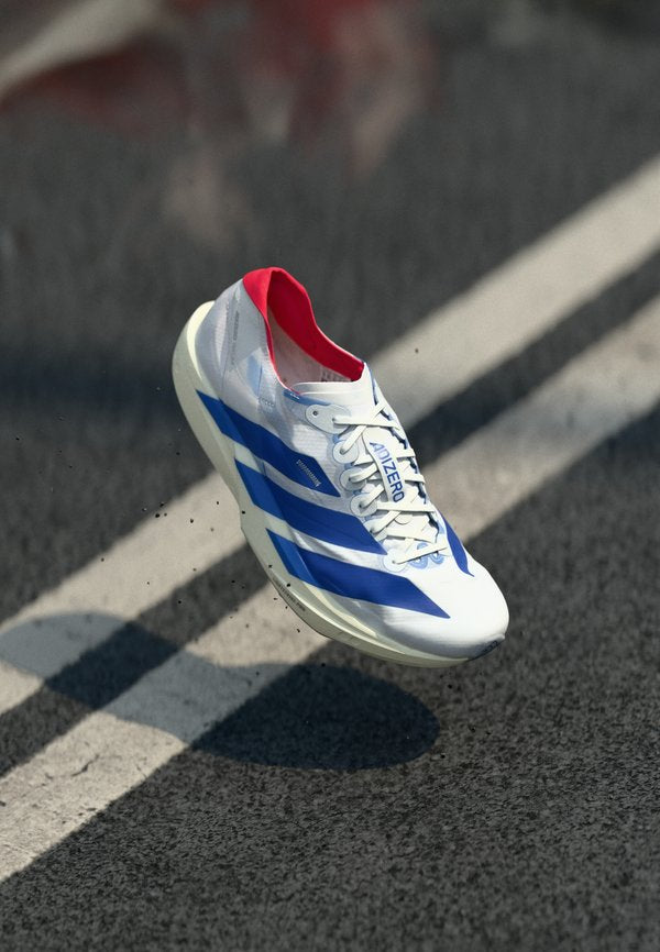 adidas Performance ADIZERO TAKUMI SEN 11 - Road running shoes - footwear white/team royal blue/pure ruby