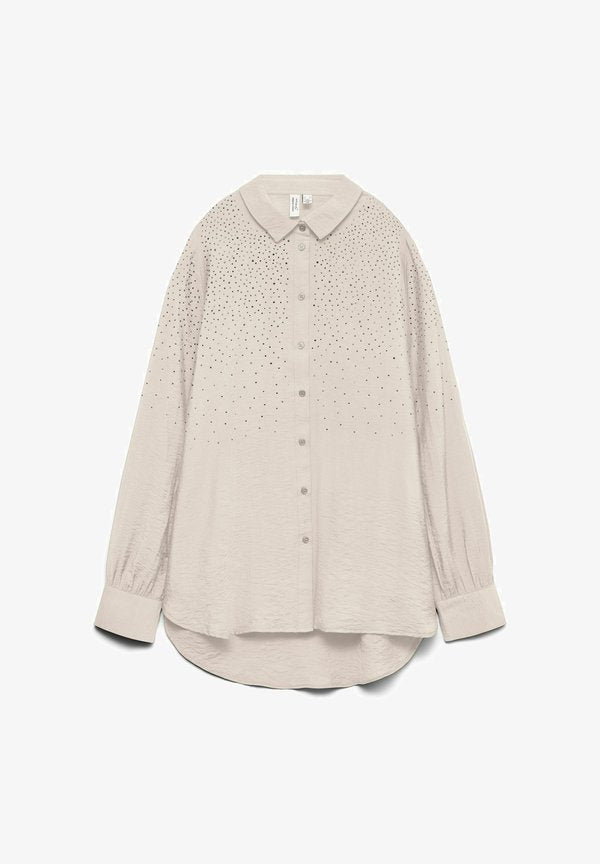 Vero Moda VMHERDIS - Button-down blouse - pumice stone