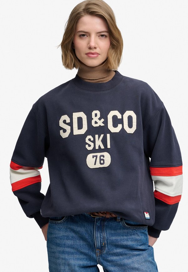 Superdry & Co SUPERDRY ASPEN ATHLETICS PREPPY SKI SWEATSHIRT.. - Sweatshirt - darkest navy