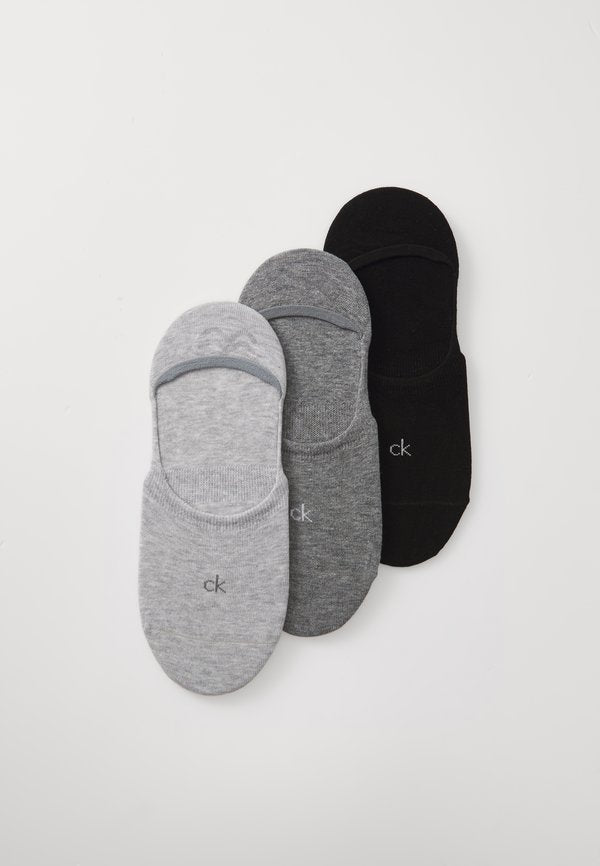Calvin Klein Underwear WOMEN FOOTIE 3 PACK - Invisible socks - grey melange