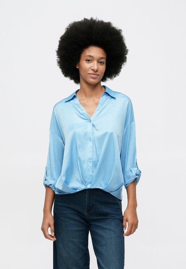 TOM TAILOR BLOUSE MODERN - Button-down blouse - light fjord blue