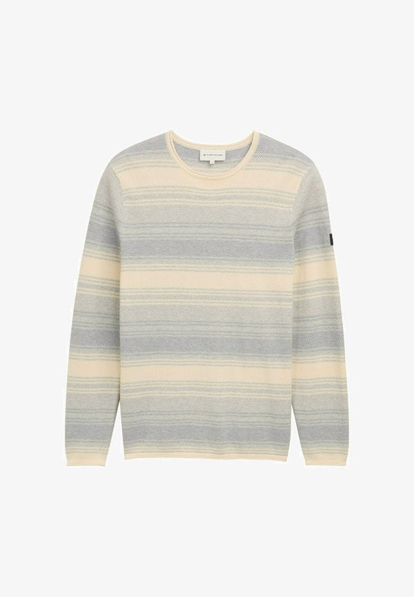 TOM TAILOR Jumper - grey/white stripe