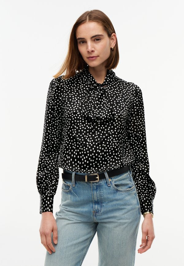 Tommy Hilfiger BOW TIE BLOUSE - Blouse - black base pois