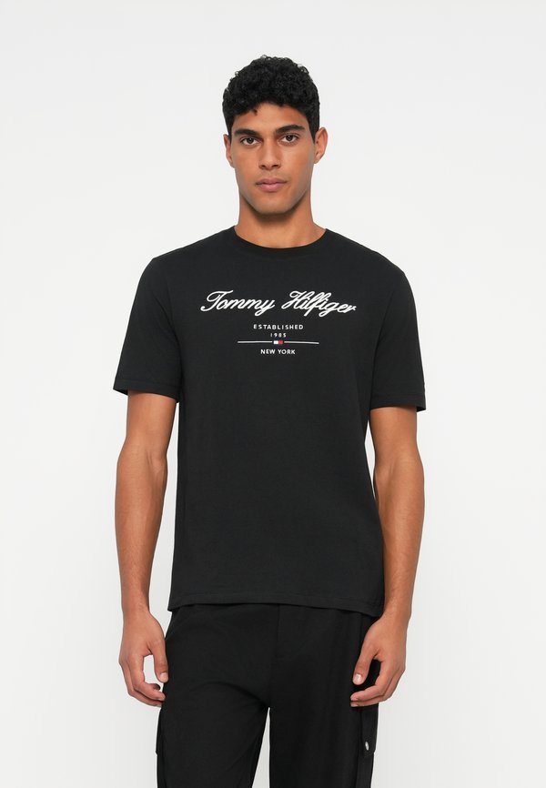 Tommy Hilfiger SCRIPT LOGO TEE - BRAND LOVE - Print T-shirt - black