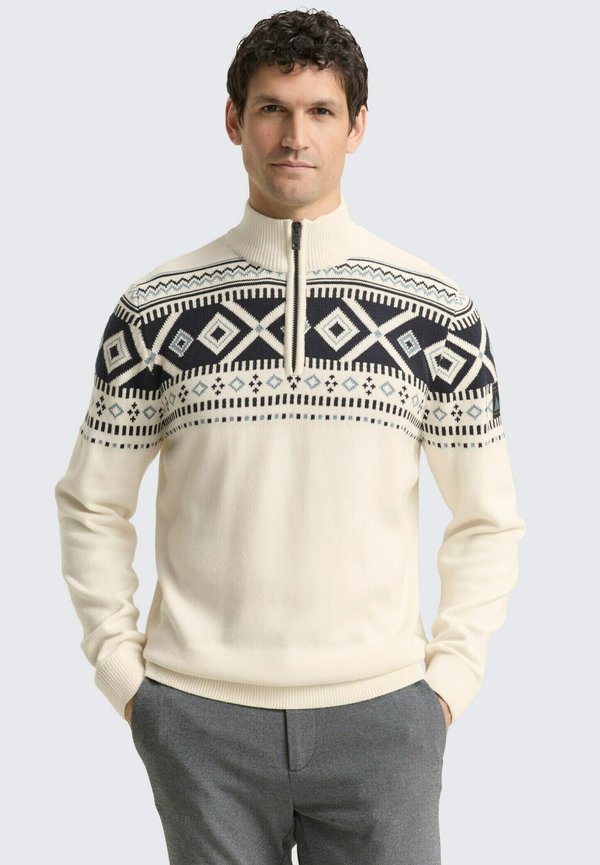 TOM TAILOR Jumper - offwhite fair isle design