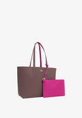 Lacoste SAC CABAS ANNA RÉVERSIBLE AVEC POCHETTE LACOSTE - Tote bag - oxalis rubine-t