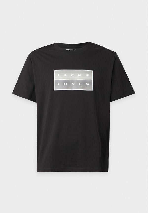 Jack & Jones JCOFUSION BOX PRINT TEE SS CN SN - Print T-shirt - black
