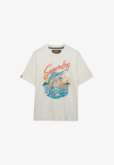 Superdry & Co SUPERDRY MARITIME LOOSE T-SHIRT.. - Print T-shirt - new chalk white