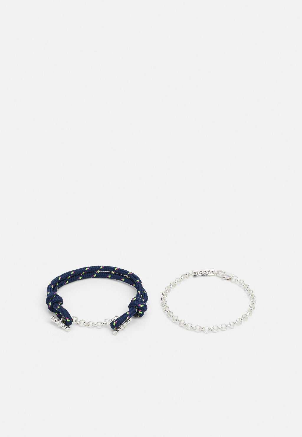 Icon Brand PENNANT T-BAR ROPE BRACELET UNISEX SET
