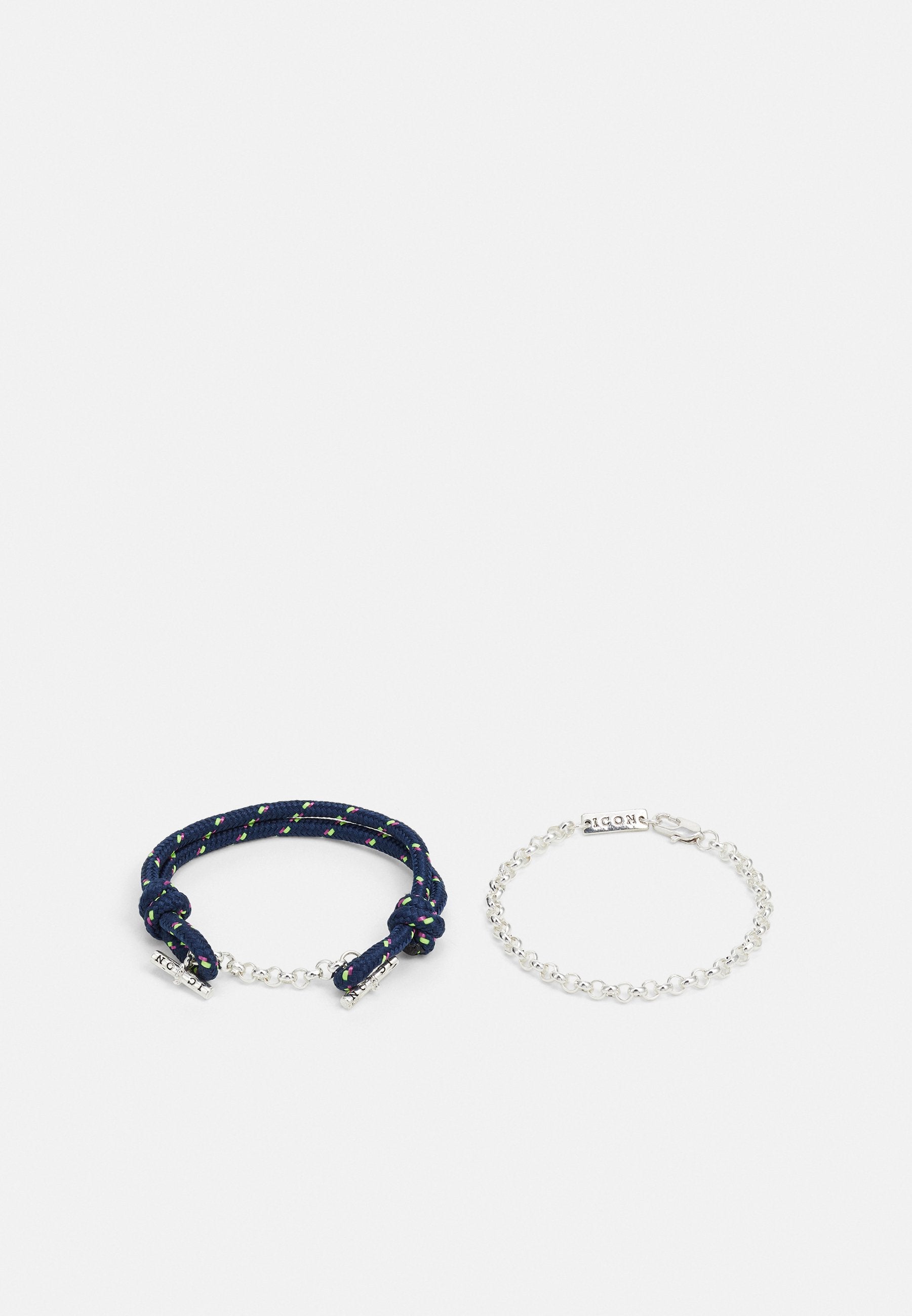 Icon Brand PENNANT T-BAR ROPE BRACELET UNISEX SET