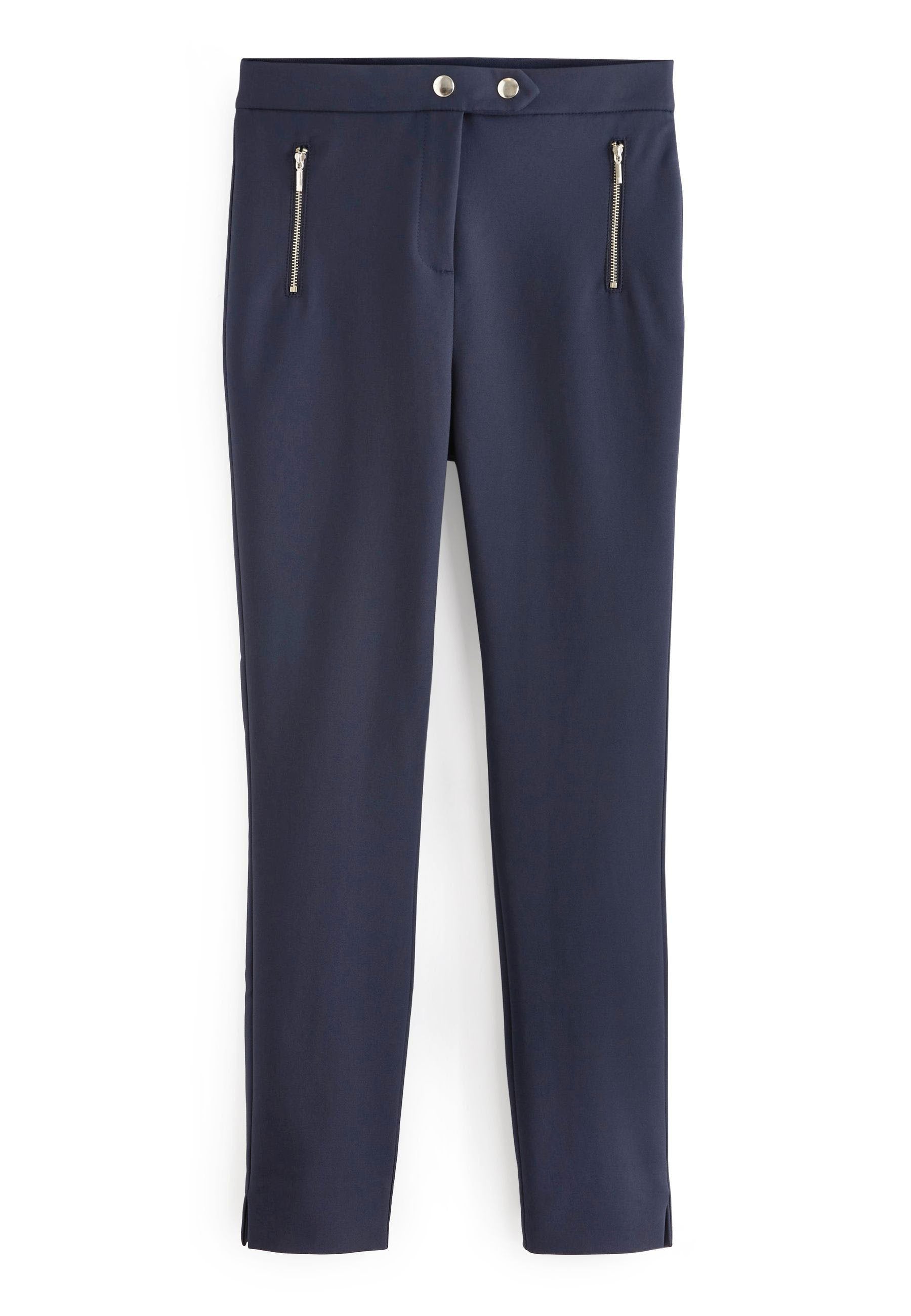 ELASTIC BACK SKINNY ZIP DETAIL TROUSERS - Next - View 1