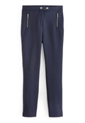 ELASTIC BACK SKINNY ZIP DETAIL TROUSERS - Next - View 1