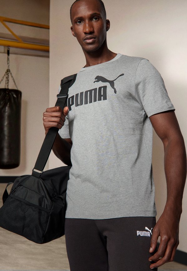 Puma LOGO TEE - Print T-shirt - medium gray heather