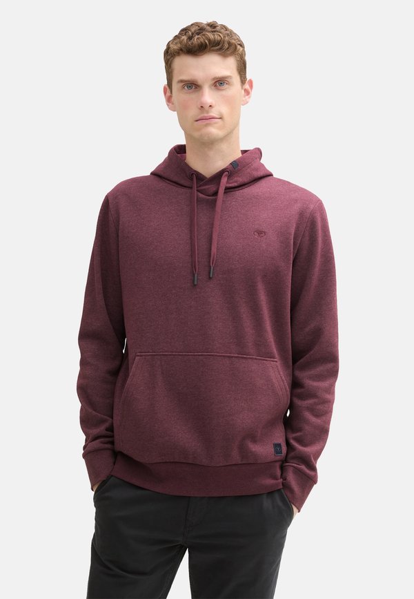 TOM TAILOR IN MELANGE OPTIK - Hoodie - dunkelrot