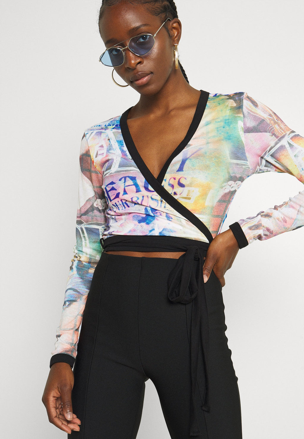 NEW girl ORDER PRINT CROSS OVER WRAP