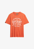 Superdry & Co MACHINED GOODS WORKWEAR  - Print T-shirt - denim co rust orange