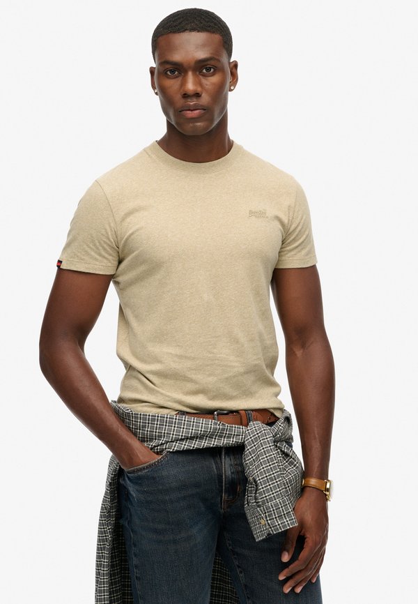 Superdry & Co VINTAGE LOGO  - Basic T-shirt - tan brown fleck marl