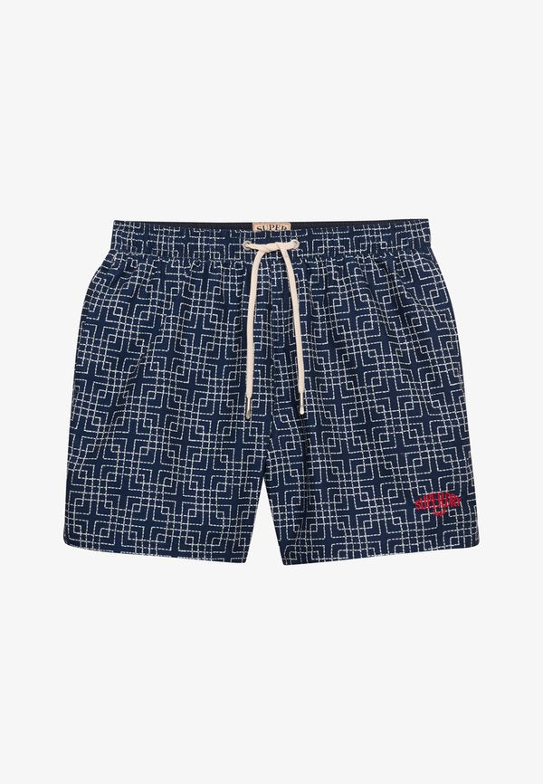 Superdry & Co SUPERDRY PREMIUM PRINTED 15-INCH SWIM SHORTS.. - Swimming shorts - sashiko atlantic navy