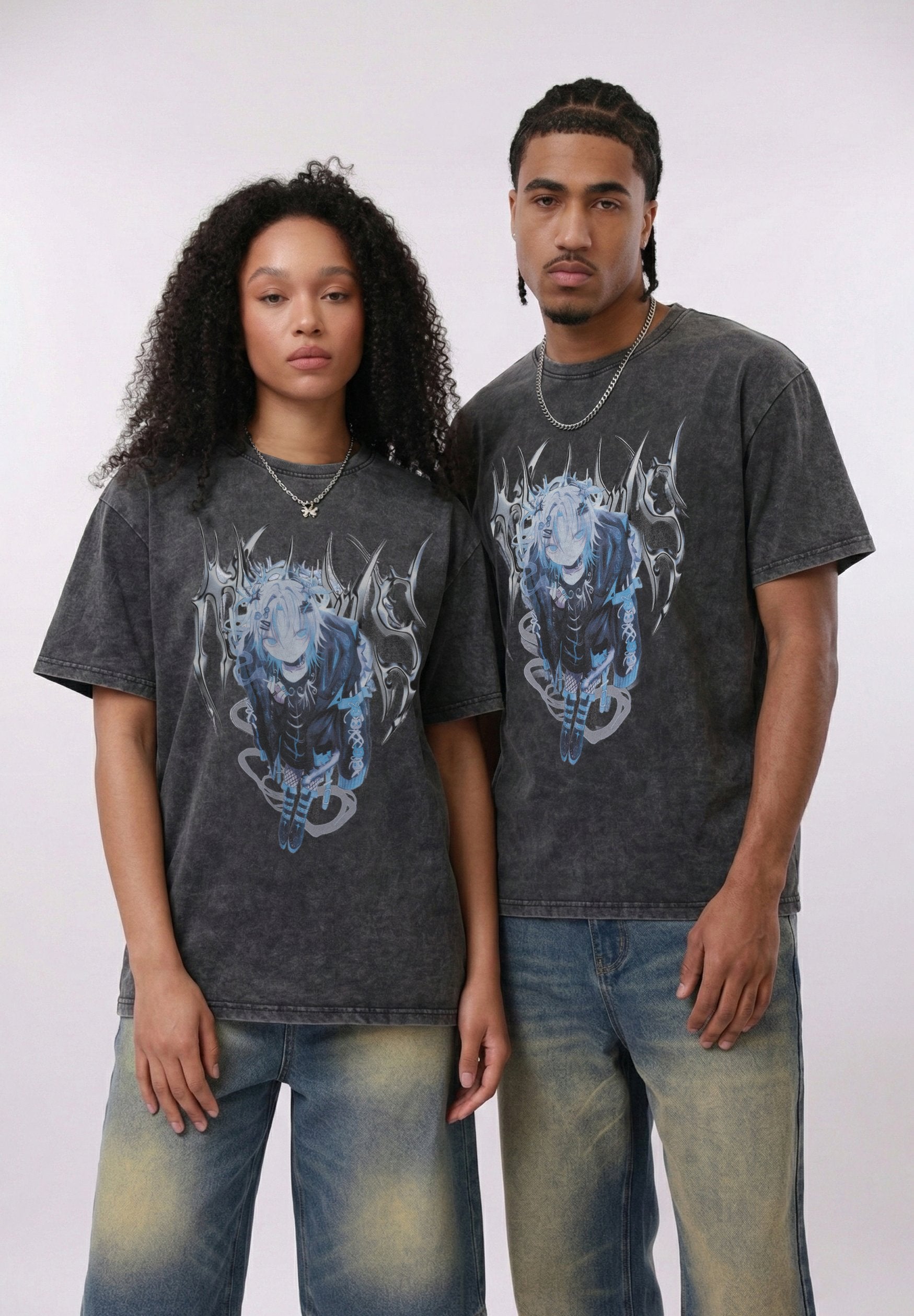 YOURTURN UNISEX ACID WASH ANIME