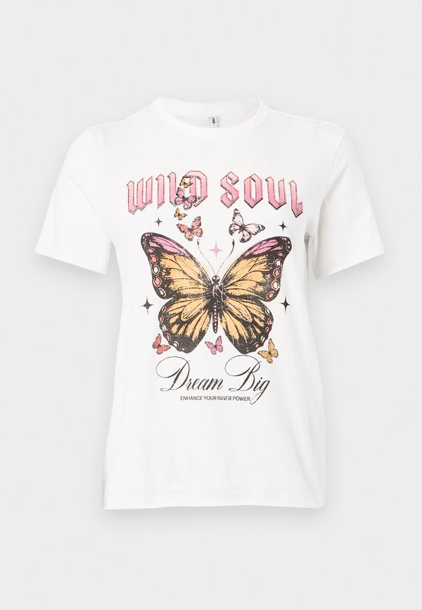 ONLY ONLLUCY LIFE PRINT - Print T-shirt - cloud dancer