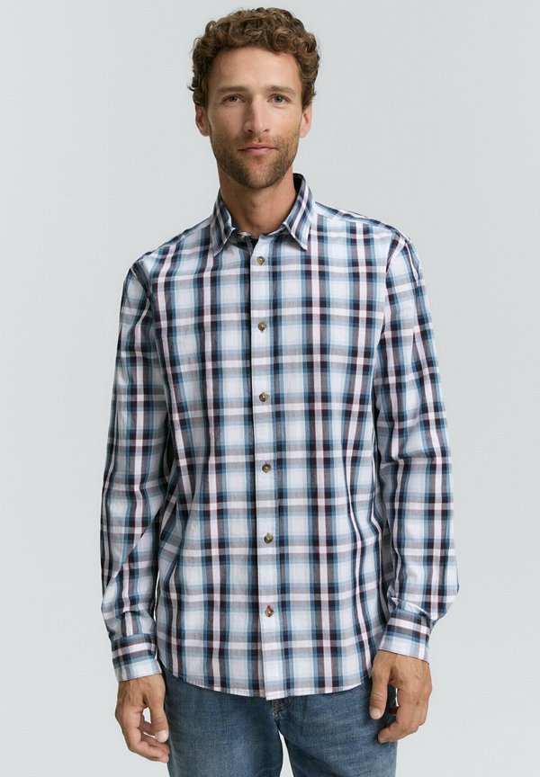 TOM TAILOR REGULAR FIT MIT KARO-MUSTER - Shirt - white blue shades check