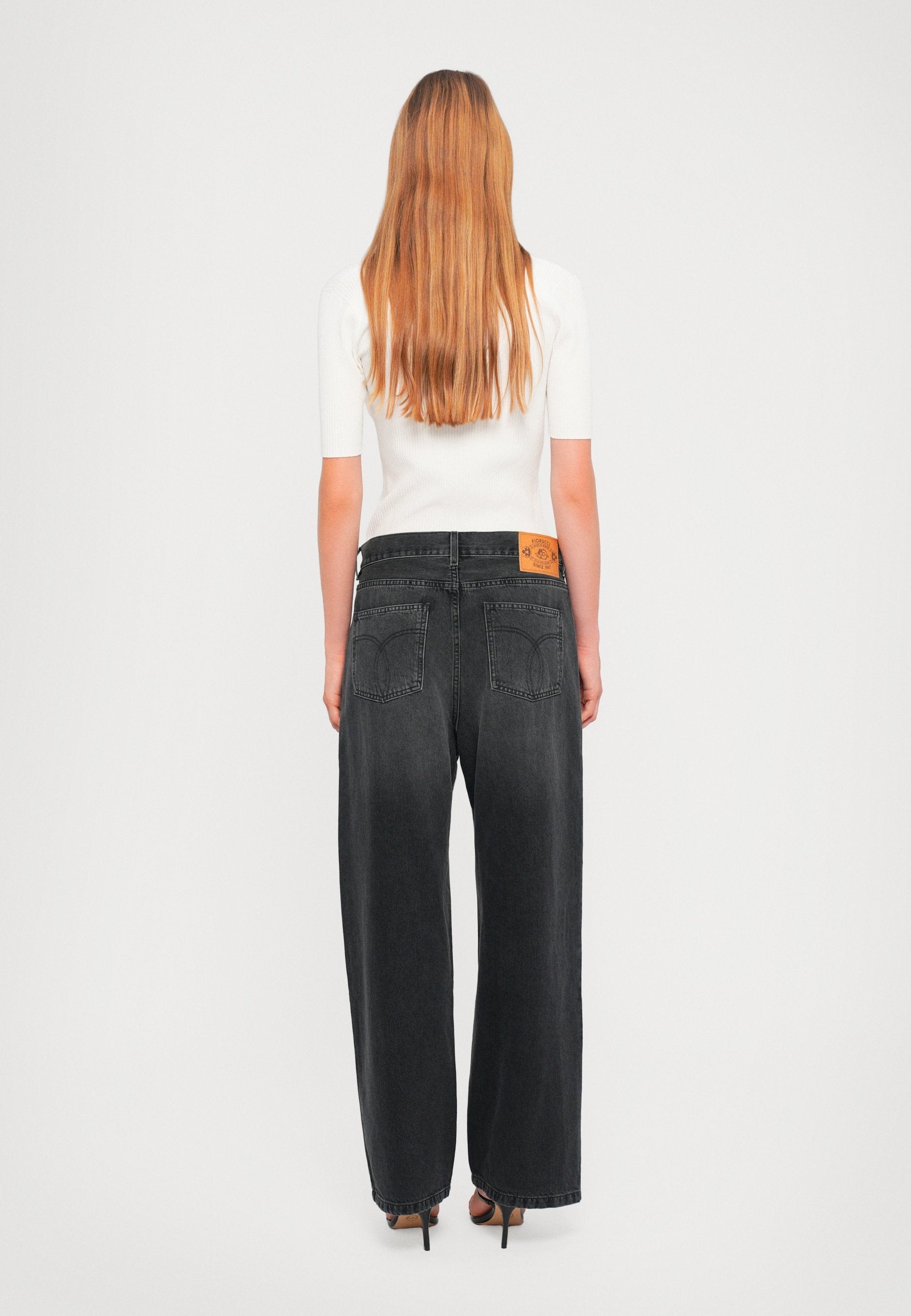 Fiorucci WOMEN'S FADED BLACK BAGGY JEANS