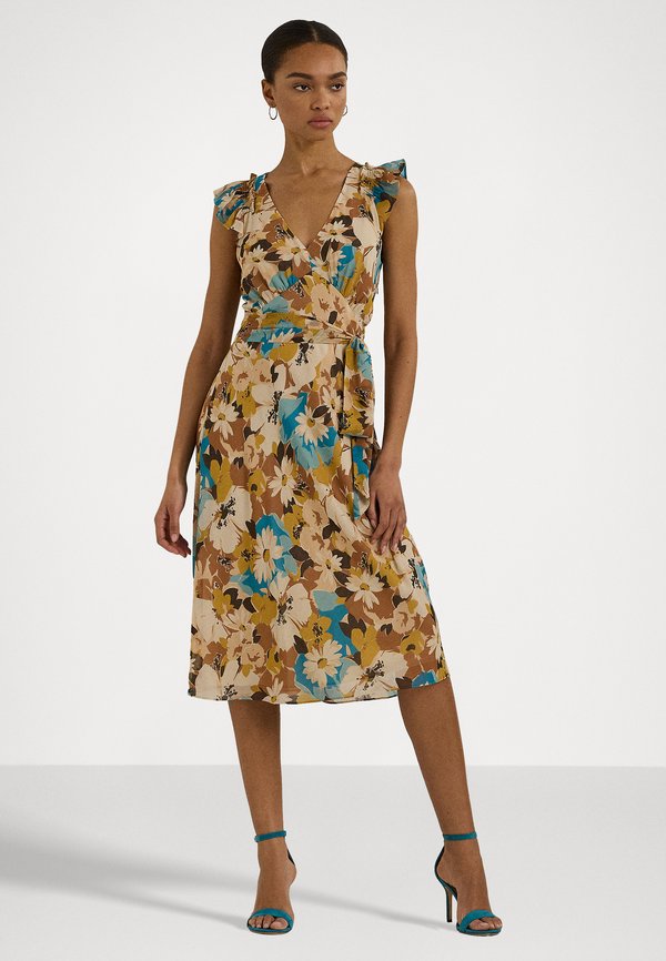 Lauren Ralph Lauren FLORAL BELTED CRINKLE GEORGETTE DRESS