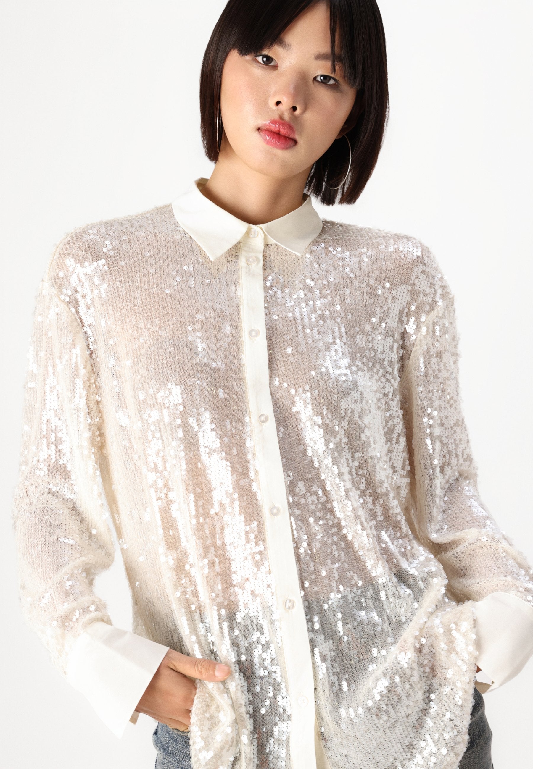 ONLCARIN LOOSE SEQUINS SHIRTS Media 5