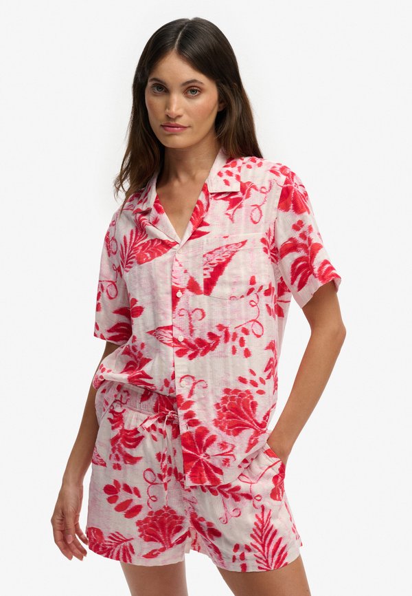 Superdry & Co SUPERDRY BEACH PRINTED SHORT SLEEVE SHIRT.. - Beach accessory - ikat floral red