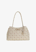 Guess CARRIE LOGO GIRLFRIEND CARRYALL - Handbag - vanilla logo